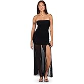 Forever 21 Womens Strapless Maxi Dress with Mesh Bottom