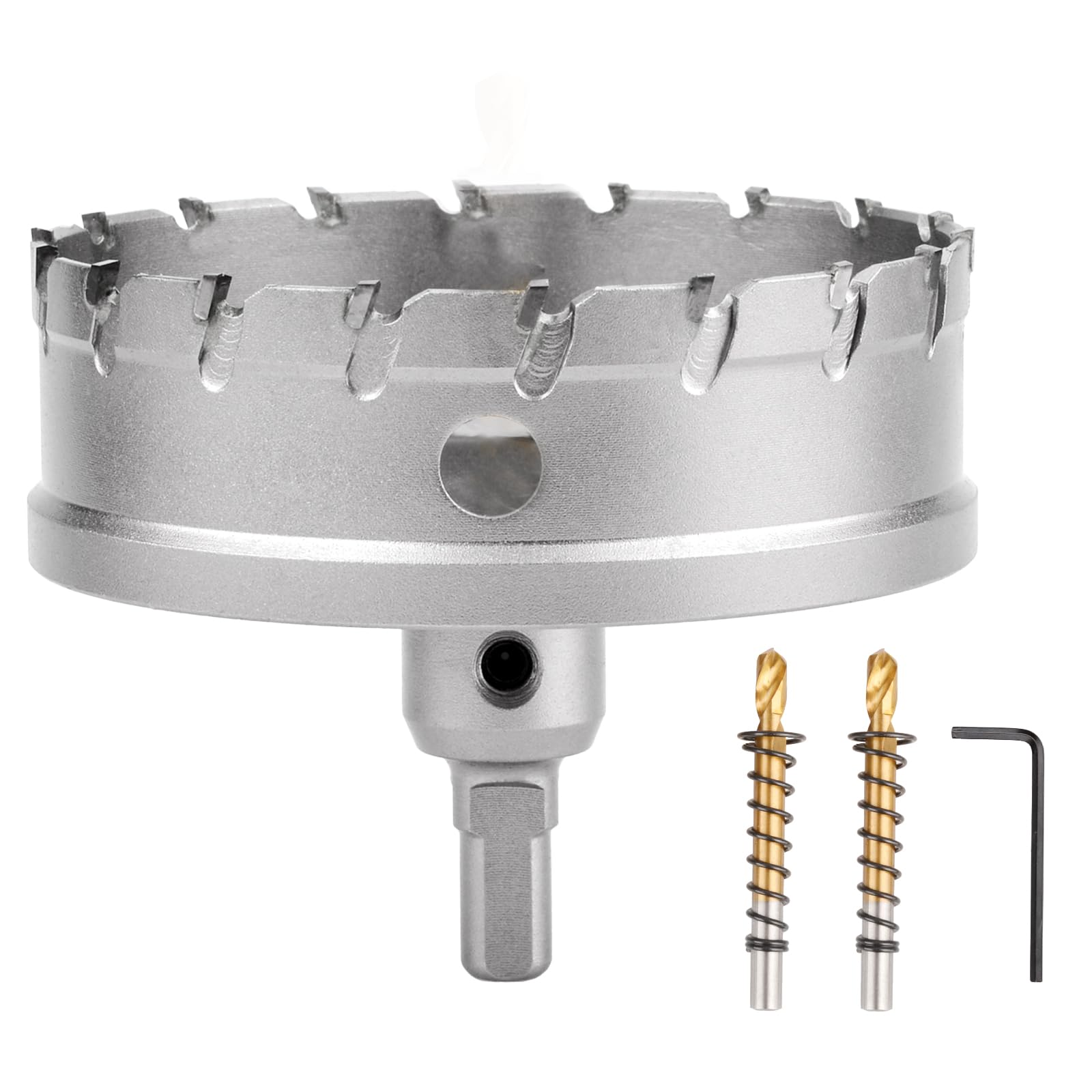 GUOQEE TCT 155mm Carbide Hole Saw for Metal, Hole Cutter Heavy Duty with Titanium-Plated Pilot Drill for Hard Metal, Stainless Steel, Wood, Plastic