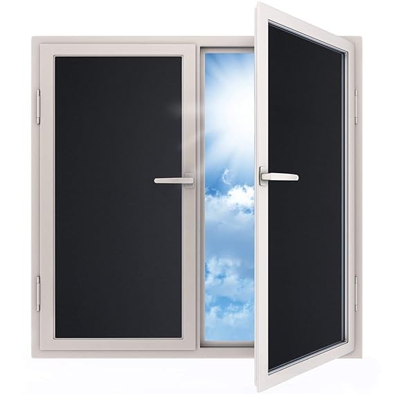 havalime Fensterfolie Blickdicht Sichtschutzfolie selbstklebend Verdunkelungsfolie Fenster Klebefolie statische Folie dunkel 