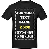 Custom T Shirts Double Sided Printing Design Your Own T Shirts Add Text Image Logo Photo Personalization Mens Womens Cotton