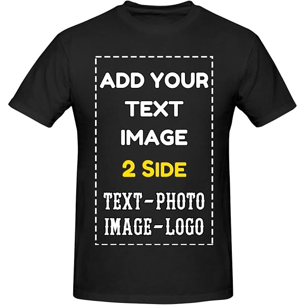 Custom Personalized T-Shirt | Add Your Text Black Cotton Tee X-Large Printed In USA - View #2