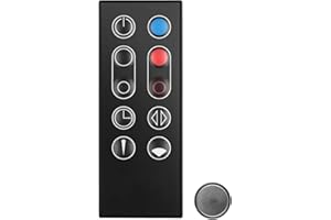 YKoneCha 966538-01 966538-04 Replacement Remote Control for Dyson AM09 Air Purifying Heated Cooler (Hot + Cool Fan) with Built-in Battery and Magnetic Function, Black