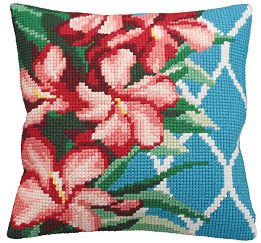 Collection d'Art Cross Stitch Cushion: Hibiscus
