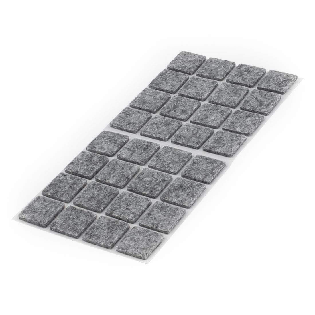 sourcing map Furniture Pads Square Self-stick Non-slip Anti-scratch Felt Pads Floors Protector 18 x 18mm 32pcs Gray
