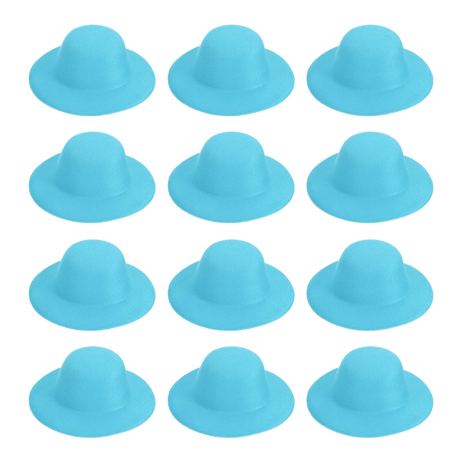 PATIKIL 5.3 Inch Mini Formal Hats, 12 Pcs Miniature Doll Hats Mini Top Hat for Crafts Hair Accessories Decorate Doll Snowman, Lake Blue