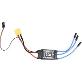 30A Brushless ESC with Independent Heat Sink for RC Drone Helicopter Boat | Dedicated heat sink on MOSFET, low-impedance capacitor for stability, separate BEC voltage regulator
