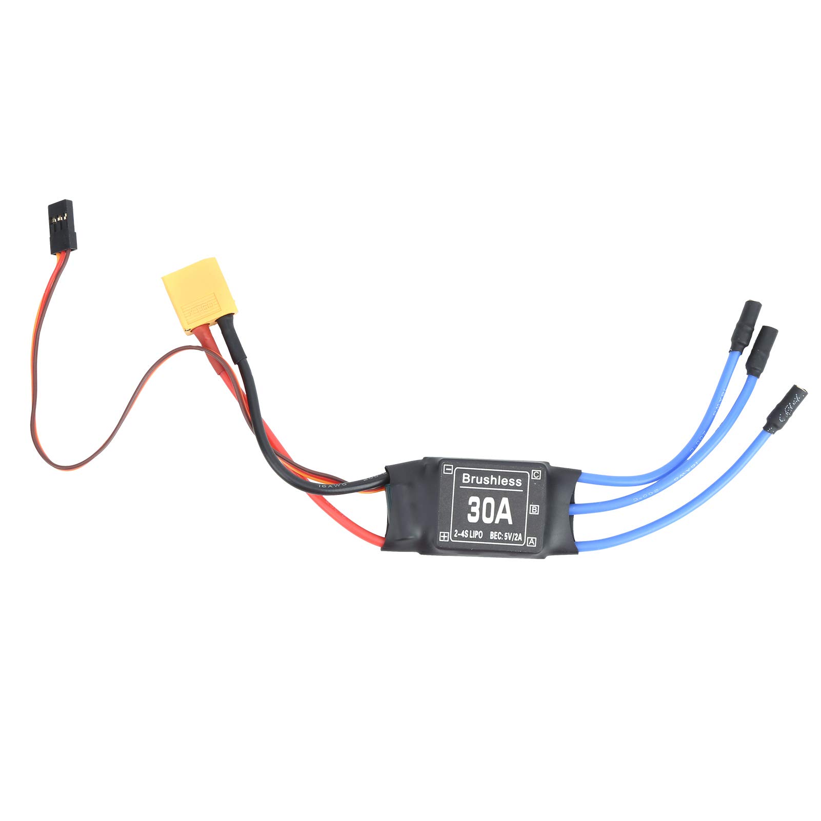 CHICIRIS Brushless ESC, 30A High Current Xt60 Connector Electronic Speed Controller for RC Drone Racing FPV Flying and Helicopter Enthusiasts