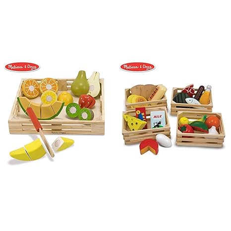 wooden play food cutting fruit set