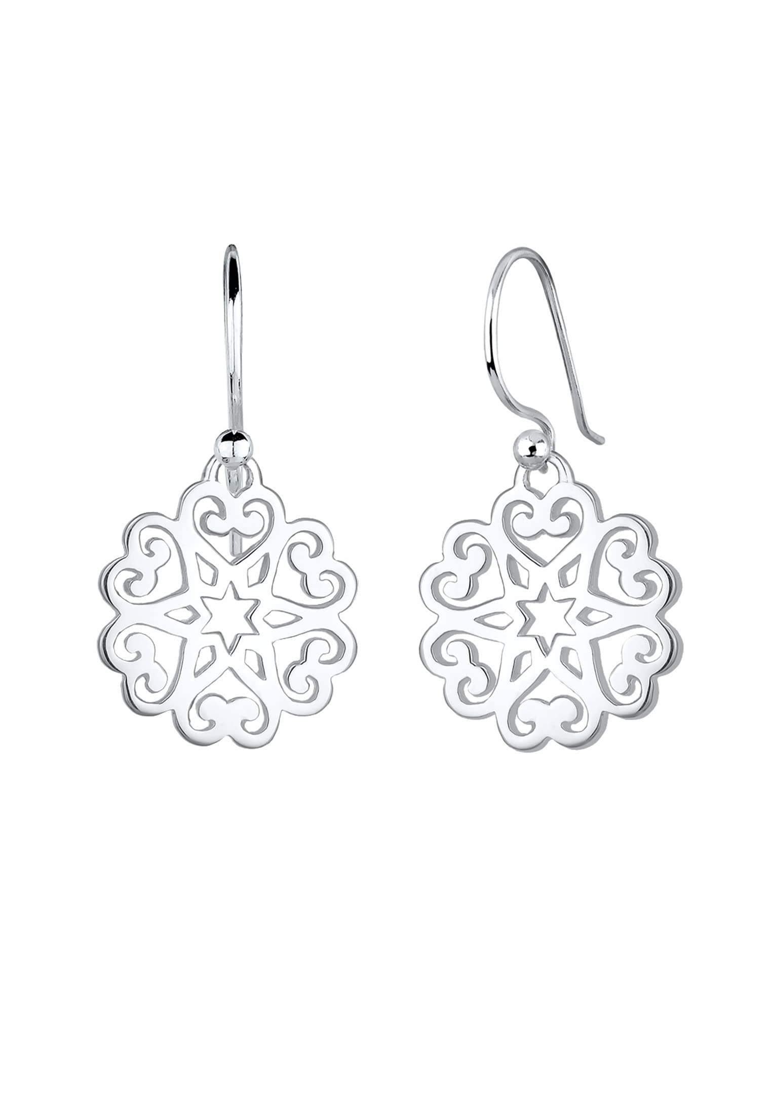 Elli Women Earring Ornament Heart Star Floral 925 Silver Earrings