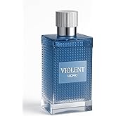 Men's Cologne 100ml (3.4 fl.oz), Blue Glass Bottle Perfume for Men with Textured Design, Silver Cap