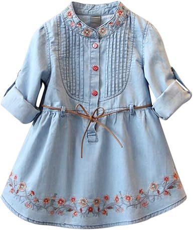 baby girl long sleeve denim dress