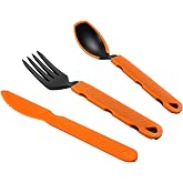 Jetboil TrailWare Backpacking and Camping Utensil Set, Fork, Knife &amp; Spoon