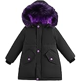 DOCOLL Girls Winter Coat Puffer Jacket with Hood Heavyweight Waterproof Long Parka Snow Outwear for Kids
