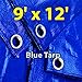 9' X 12' Multi-purpose Waterproof Poly Tarp Cover for Tent, Shelter, Camping, Blue By Prime Tarps