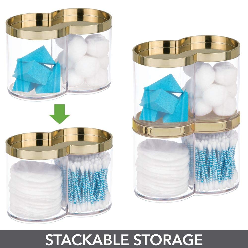 Contenitore Per Cotton Fioc In Acrilico Trasparente Con Coperchio - Porta Cosmetici Da Bagno, Salvaspazio 9,2x7,2 Cm