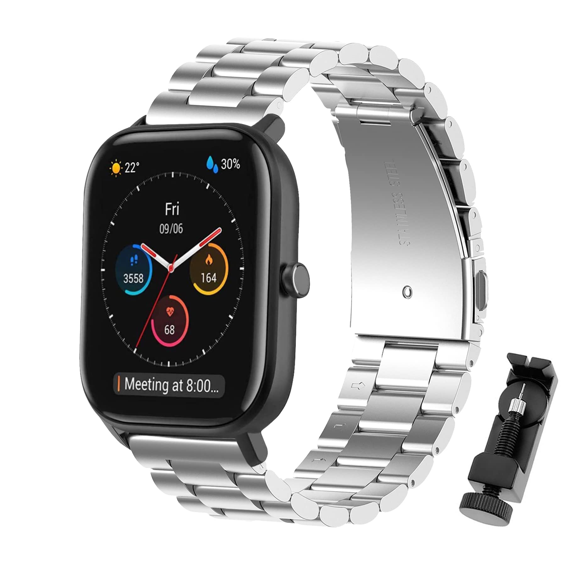 MIJOBS Metal Strap Compatible with Amazfit GTS 3/GTS 2 Mini/GTS 2/ BIP/Bip U PRO, Galaxy Watch 4 (40mm/44mm)，Suitable for 20mm Width Watch