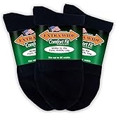 Extra Wide Comfort Fit Athletic Quarter Socks (Pack of 3) Fits Up to a 6E Width, Made in USA