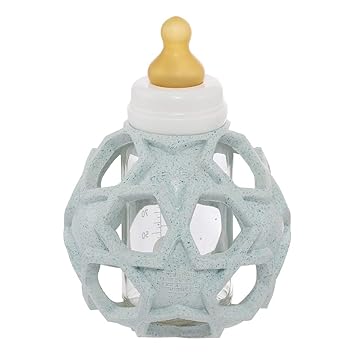 Amazon Com Hevea Upcycled 2in1 Baby Glass Bottle With Star Ball Cover Made From 100 Upcycled Natural Rubber Plant Based Plastic Free Eco Friendly Bpa Free Blue Baby