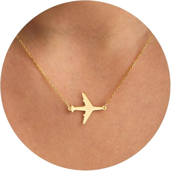 Amazon.com: FLYOW Airplane Sideways Choker Necklace S925 Sterling