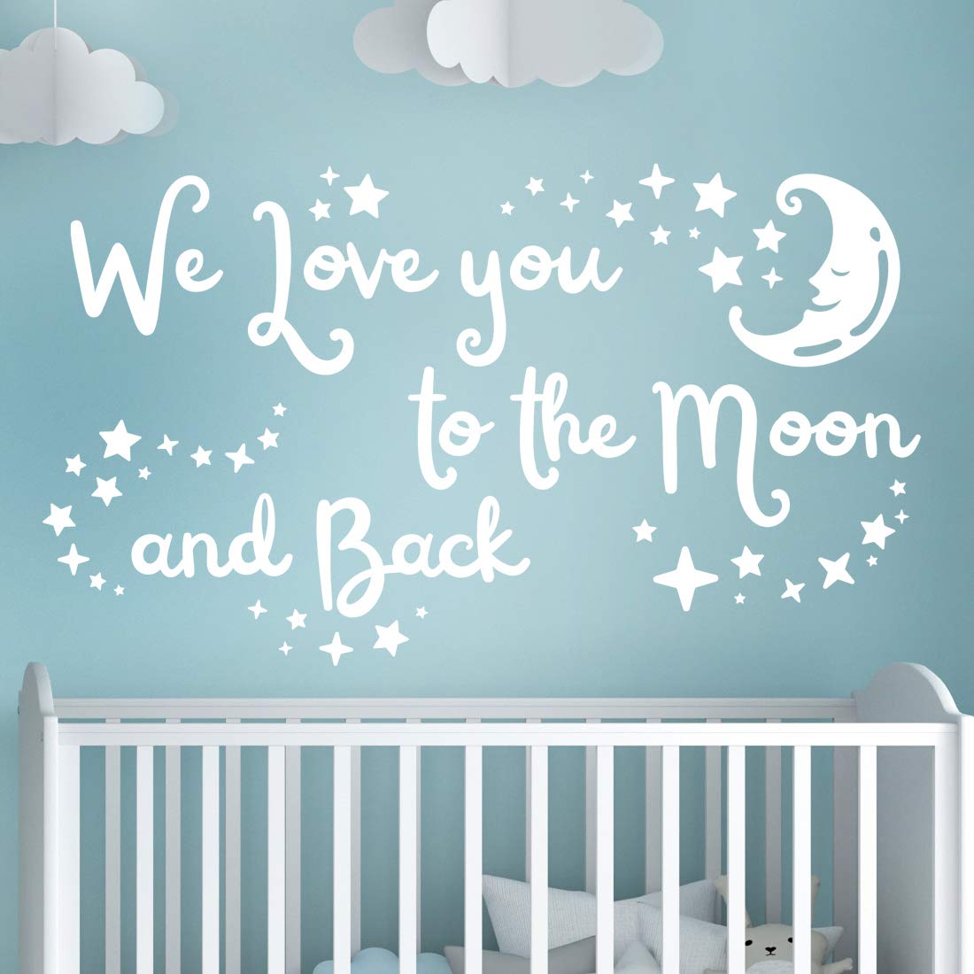 We love you to the moon and back wall art sticker nursery quote kids canvas stickers quotes bedroom baby room prints poster picture decor print animal decal kid inspirational children vinyl decoration