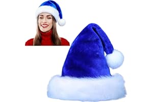 Ankelesz Santa Hat, Xmas Hat for Adults, Touch Soft Velvet Thickened Santa Hats for Christmas New Year Party Supplies