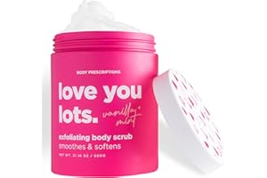 Body Prescriptions Exfoliating Body Scrub – Body Cleanser for Nourished, Ultra-Smooth Skin, Vanilla and Mint (Love You Lots)