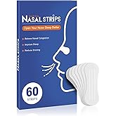 60Pcs Nasal Strips for Snoring, Nose Strips for Breathing, Snore Strips for Men & Women, Helps Reduce Snoring & Improves Sleep (Clear)