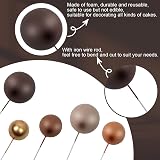 LARDUX 45 Pcs Ball Cake Toppers Boho DIY Balloon Cupcake Decorations Brown view 3