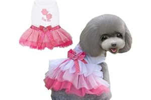 Dog Dress Luxury Puppy Skirt Dog Clothes Princess Dresses Wedding Evening Dress Tutu Skirt Red Lips Bowknot Dress for Small D