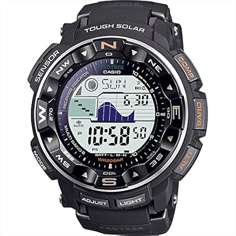 Amazon Co Jp カシオ プロトレック 電波ソーラートリプルセンサー タイドグラフ 腕時計 メンズ ブランド 防水 かっこいい かしお カシオ 黒 ブラック デジタル カレンダー アラーム 気圧防水 そーらー ソーラー F7057 08 ホーム キッチン