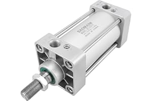 Baomain Pneumatic Air Cylinder SC 63X75 PT 3/8, Bore: 2 1/2 inch, Stroke: 3 inch, Screwed Piston Rod Dual Action