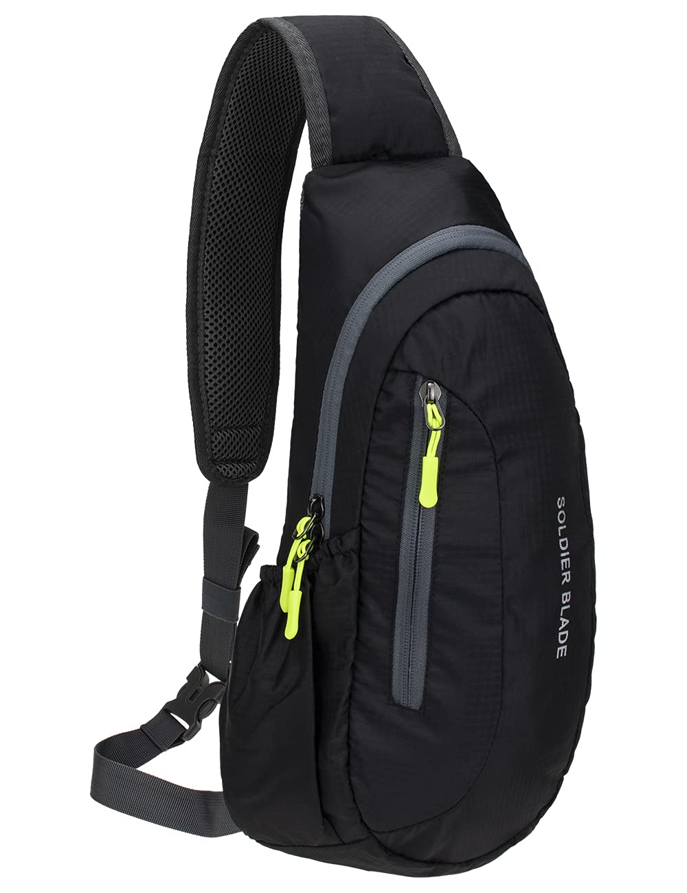 PivotWing Sling Bags for Men Women Small Backpack Rucksack Crossbody Shoulder One Strap Side Bag for Dog Walking Hiking Travel Cycling Gym Mens Cross Body Sling Chest Bag Black