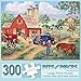Bits and Pieces - 300 Large Piece Jigsaw Puzzle for Adults - John's Farm, Horses on The Farm - by Artist Kay Lamb Shannon - 300 pc Jigsaw