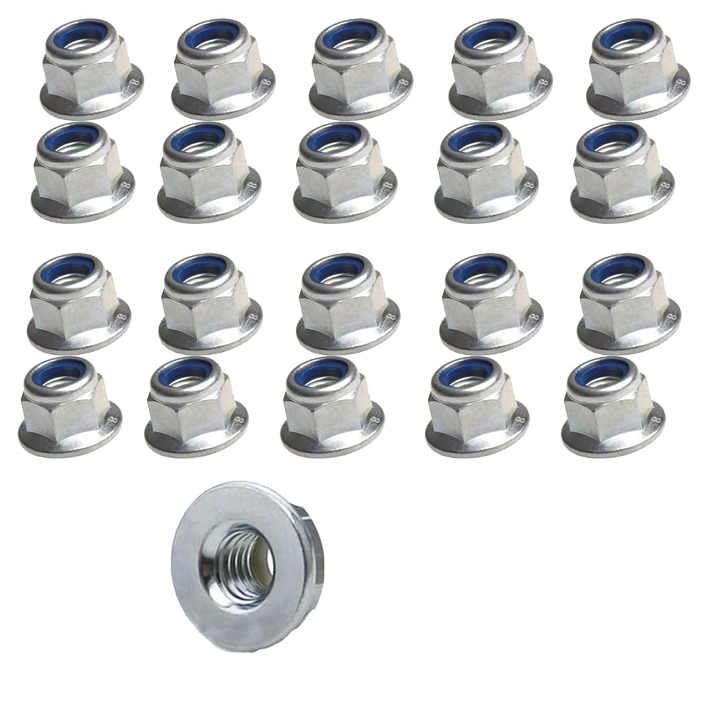 M4 Flanged Insert Nylon Self Locking Nut - A2 Stainless Steel, Hexagon Lock Nuts with Flange, Secure and Durable Fasteners - Pack of 20