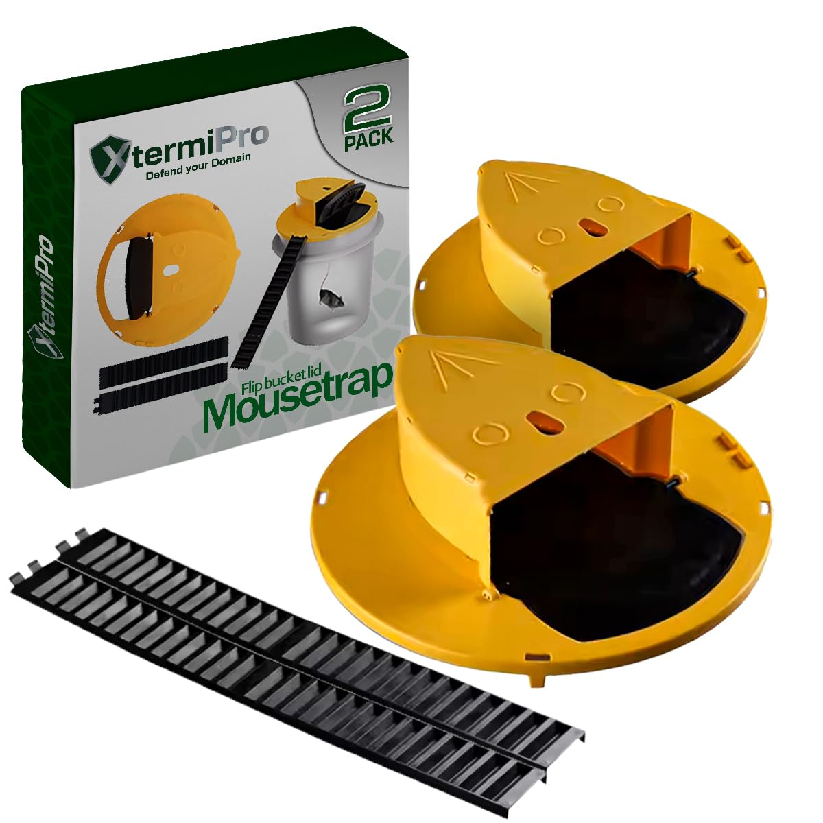 Photo 1 of Bucket Mouse Trap - 2 Pack | Bucket Trap for Mice and Rats | Multi Catch | Auto Reset 5 Gallon Bucket Mouse Trap | Mouse Traps Bucket for Indoor and Outdoor Use | Reusable Bucket Mouse Trap Lid