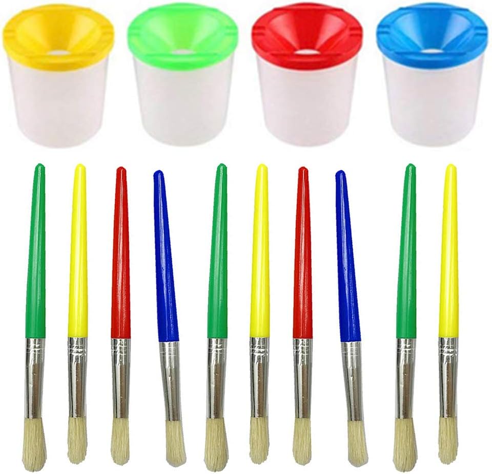 zrshygs 14 Pcs No Spill Paint Cups Set with Lids and Assorted Paint