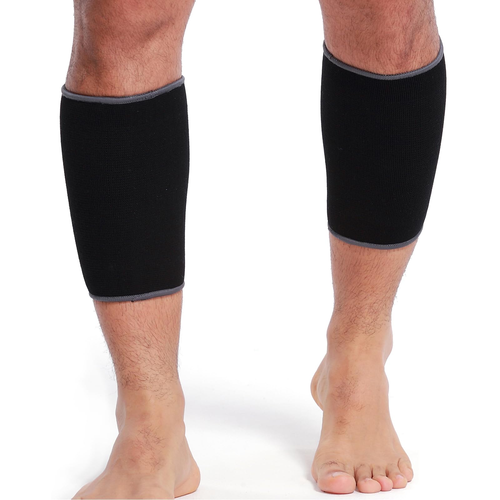 Neotech Care Calf Support Sleeve - Elastic & Breathable Knitted Fabric - Medium Compression (Black Colour, Size XL, 1 Pair)