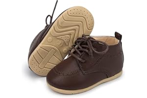 Meckior Infant Baby Boys Girls Classic PU Leather Wedding Loafers Brogue Toddler Oxford Dress Shoes First Steps Walking Flat Lazy Crib Shoe