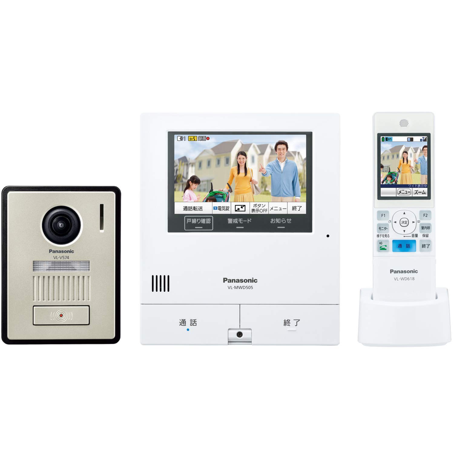 パナソニック テレビドアホン 電源コード式 ワイヤレスモニター付 VL-SWD505KF の商品画像