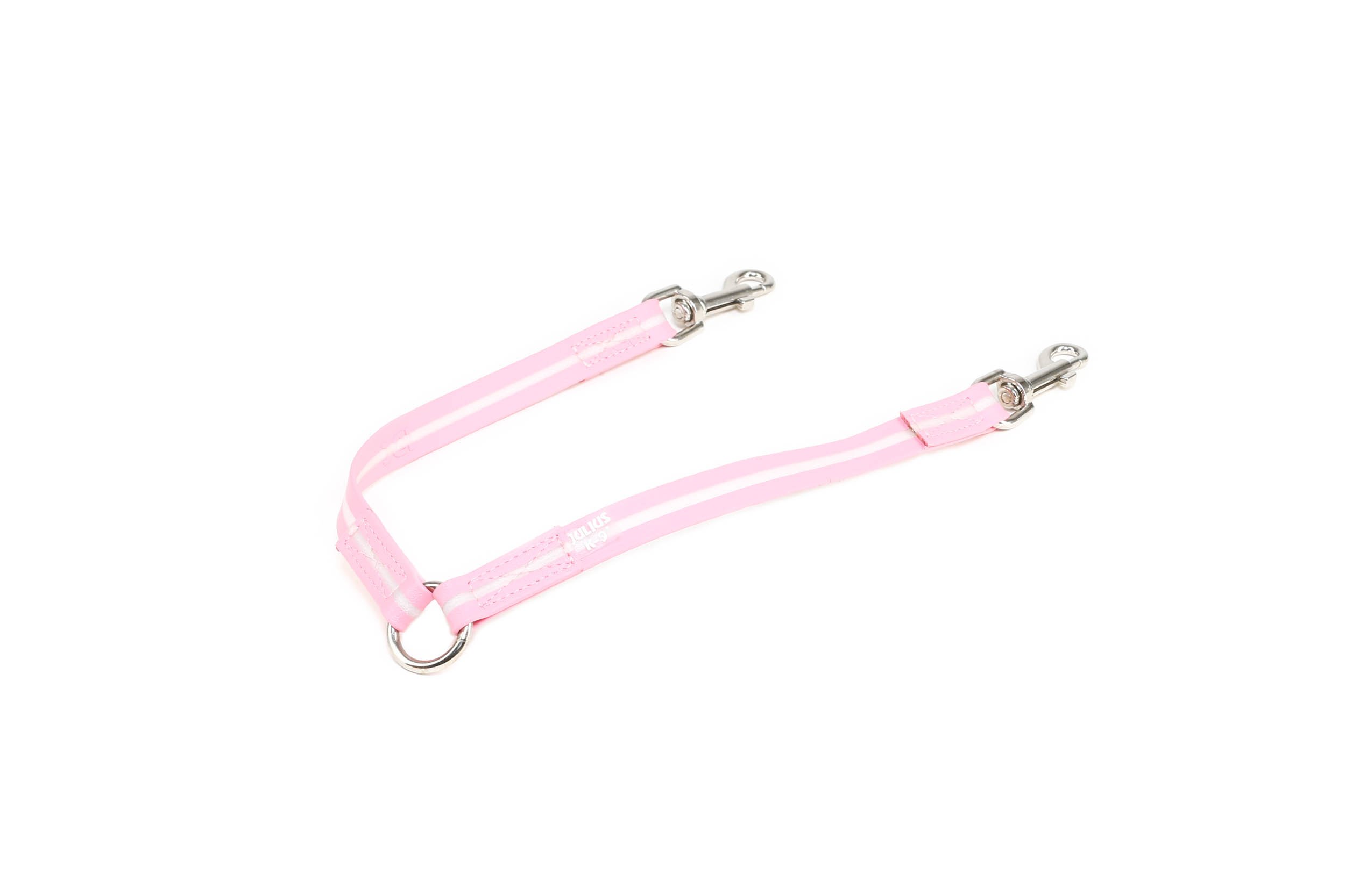 Julius-K9 IDC Lumino Phosphorescent Twin Leash, 19 mm x 75 cm, Pink โ image 1