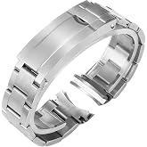 hengfento2 Watch Band Strap Replacement For Rolex GMT Datejust Submariner | Watch band Male Antirust Curved Interface Steel Strap