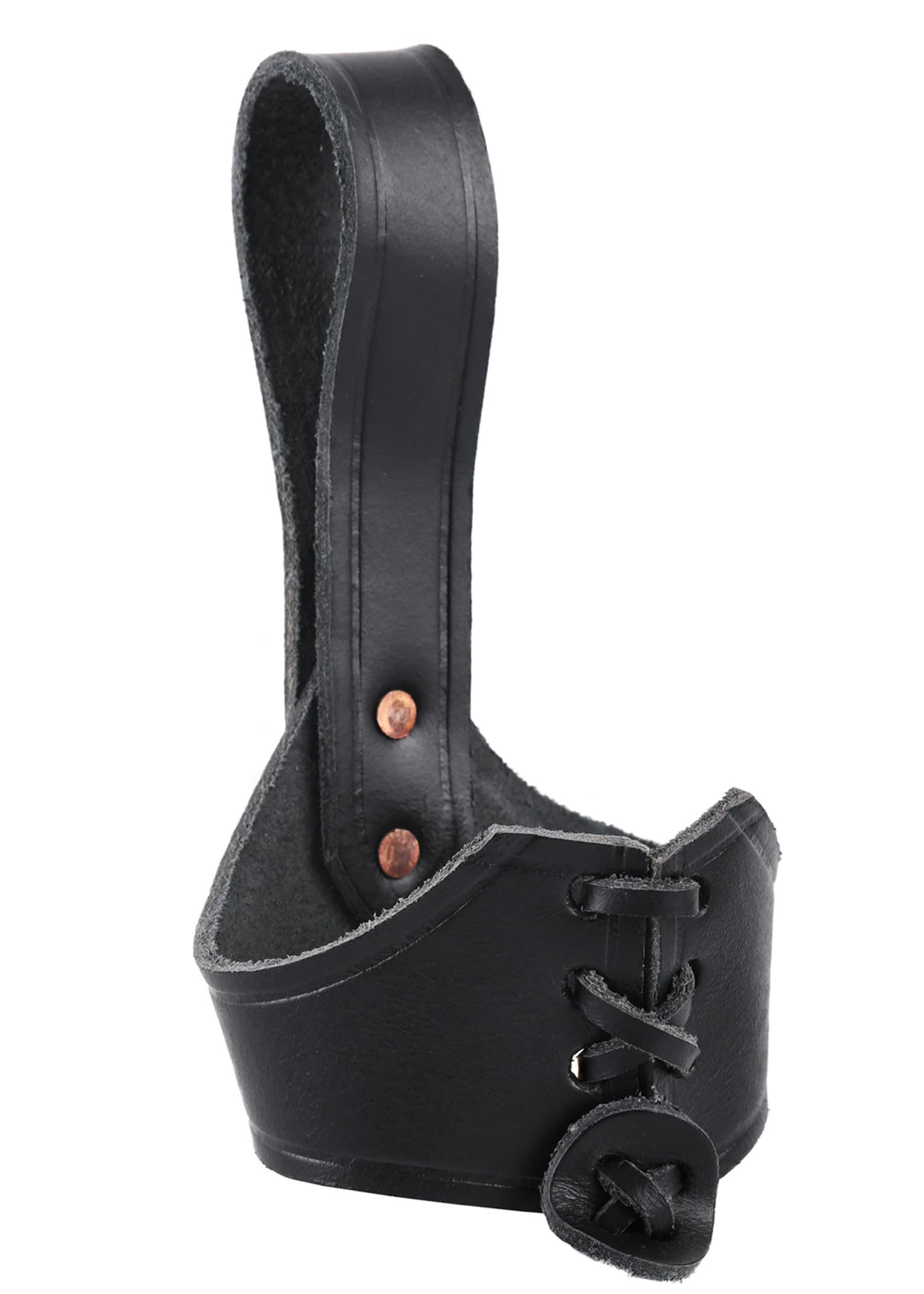 Drinking Horn Holder Belt Attachment Made from Leather for Drinking From 0.4 L – Medieval Viking Black Larp