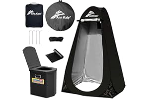 Ann Katy Portable Toilet with Pop Up Privacy Tent,XL Large Portable Toilet for Adults, Outdoor Camping Shower Tents Changing Room Emergency Folding Toilet Tent Kit with Carry Bag for Camping/Hiking