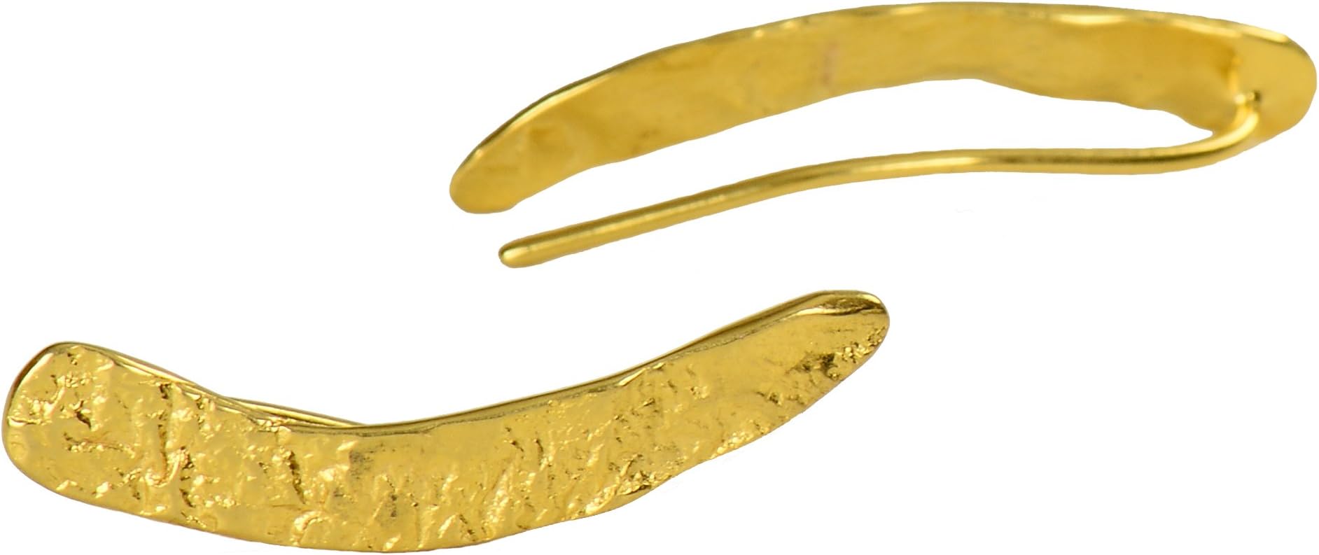 Junam Women's 18k Gold Plated Stud Earrings Rough Textured Unique Jewelry - 100% Handmade