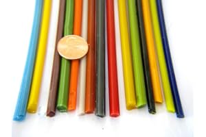 Devardi Glass Boro Thin Stringers Solid Rods, COE 33, Mixed Colors, 1/2 lb borosilicate