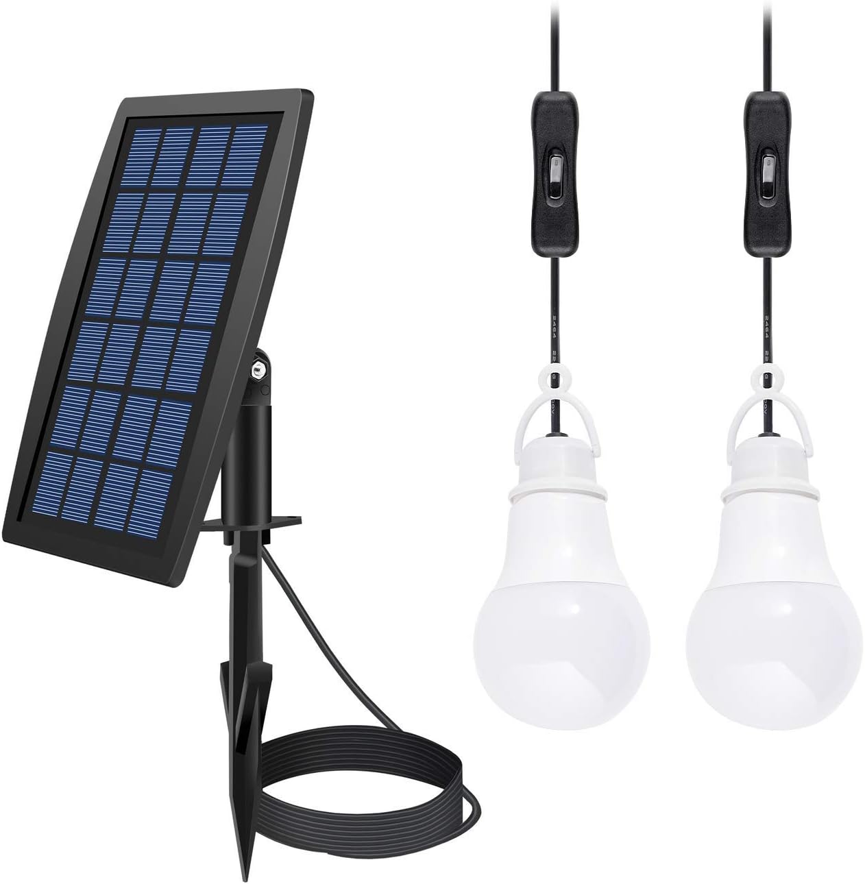 ASUMAN Solar Power LED Bulb Lamp Solar Shed Light/Solar Barn Light (2 Led Bulbs)