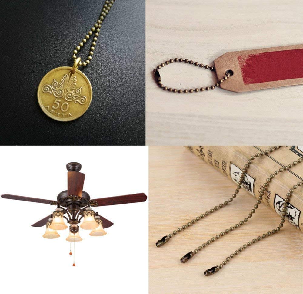 Pull Chain Extension, 2Pack 36" Stainless Steel Fan Chain Extender with 6 Strong Matching Connectors, Strong Bearing & Rustproof #6 Size Pull Chain for Ceiling Fan Pull Chain: Industrial & Scientific