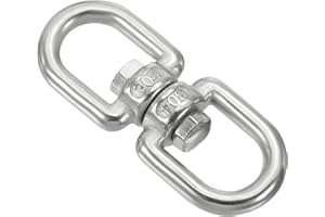 PATIKIL Double Ended Swivel Eye Hook M5 Working Load 163kg/359lbs, 304 Stainless Steel Eye to Eye Swivel Shackle Ring Connect