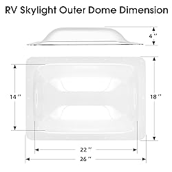 XMK 18" x 26" RV Skylight Replacement Bundle,Camper