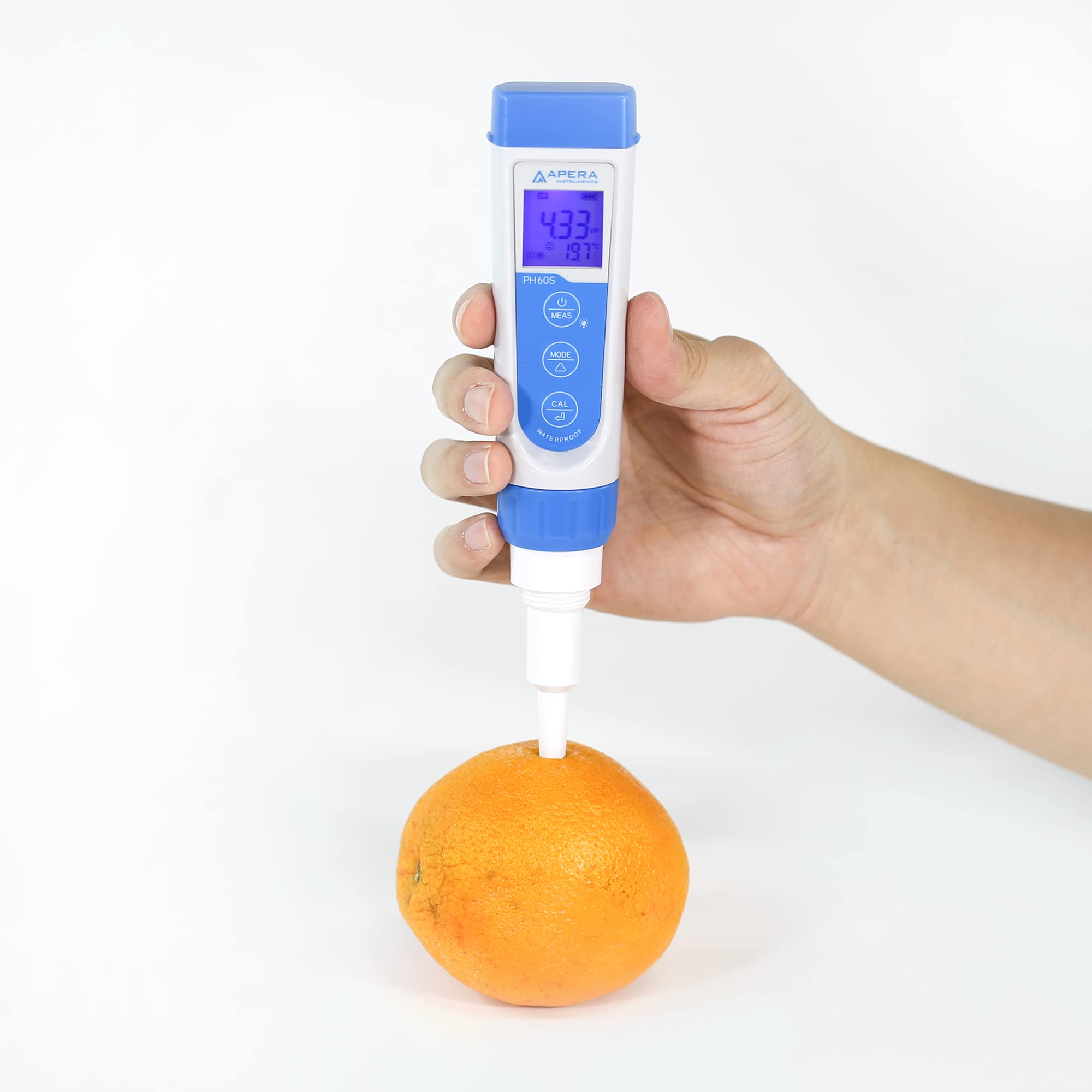 Apera Instruments Premium-Series PH60S Food pH Pocket Tester Kit, Swiss Spear pH Electrode, ±0.01 pH Accuracy, -2.00-16.00 pH Range (AI313)